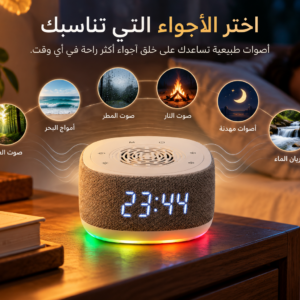جهاز الضوضاء البيضاء مع بلوتوث وإضاءة