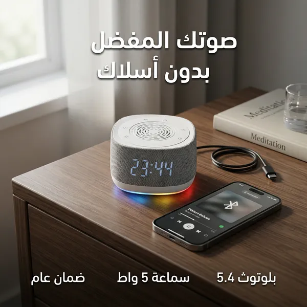 جهاز الضوضاء البيضاء في وضع سماعة البلوتوث